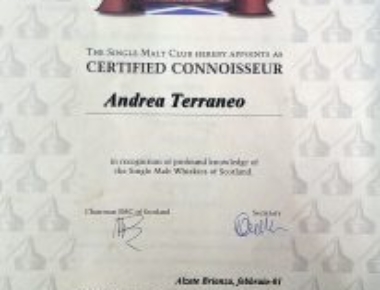 Certificato Single Malt Whiskies